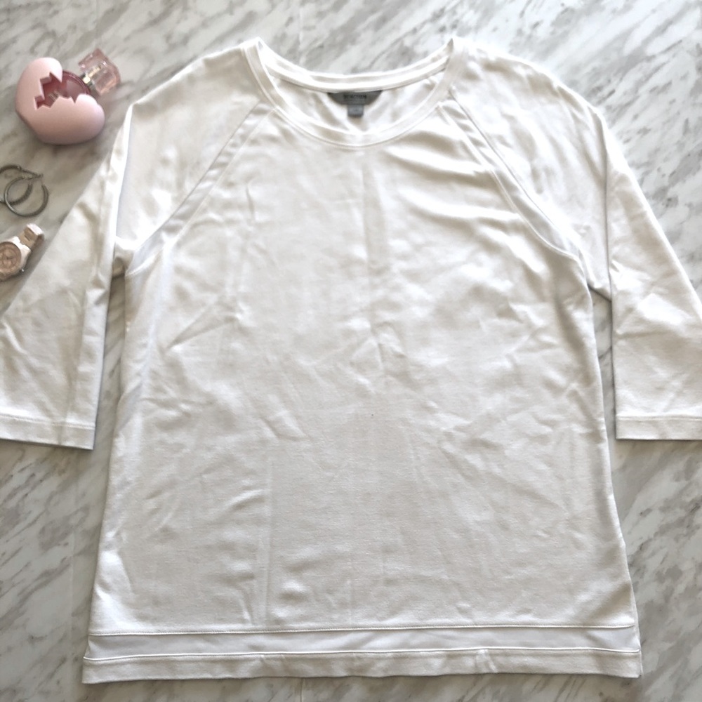 Kenneth Cole White 3/4 length Top Size Large